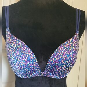 Victoria's Secret VERY Sexy PUSH up BRA 34C BLUE Colorful